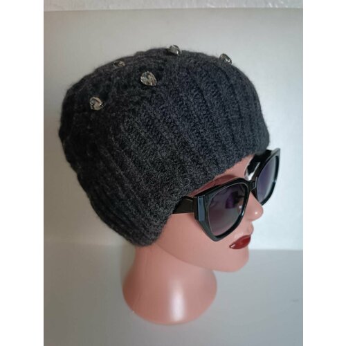 фото Шапка бини tricotier шапка женская, размер 56/58, серый, черный