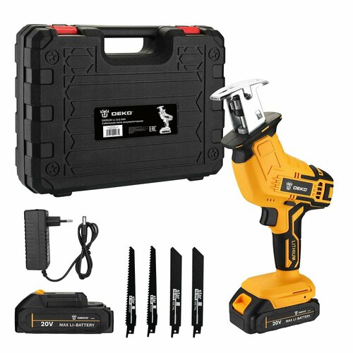 Сабельная пила аккумуляторная DEKO DKRS20-Li 20В 2x20Ач 550300₽