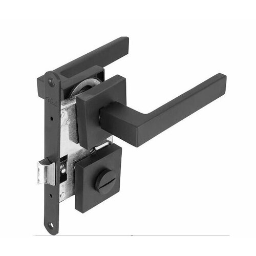 Ручка дверная Lorena 88BI/70 черный механизм L70+завертка