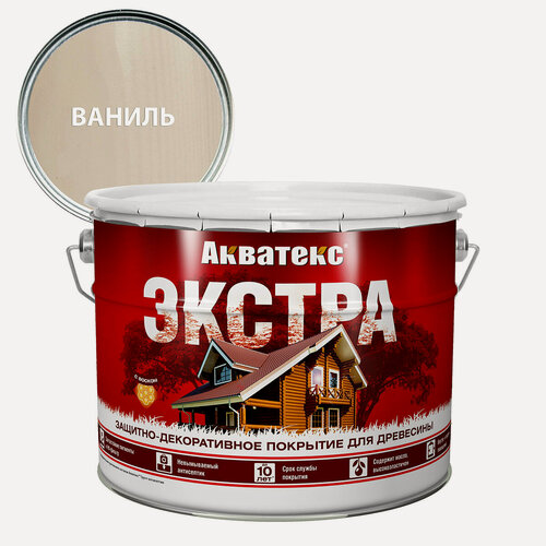Изображение товара Защитно-декоративное покрытие для дерева акватекс экстра алкидное, полуглянцевое, ваниль 9л