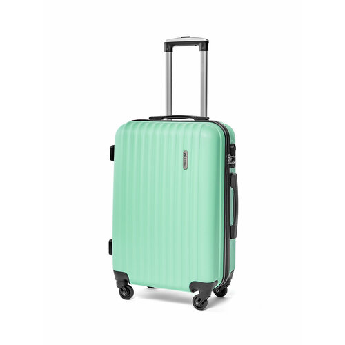 Чемодан Lacase, ABS-пластик, износостойкий, 50 л, размер M, зеленый