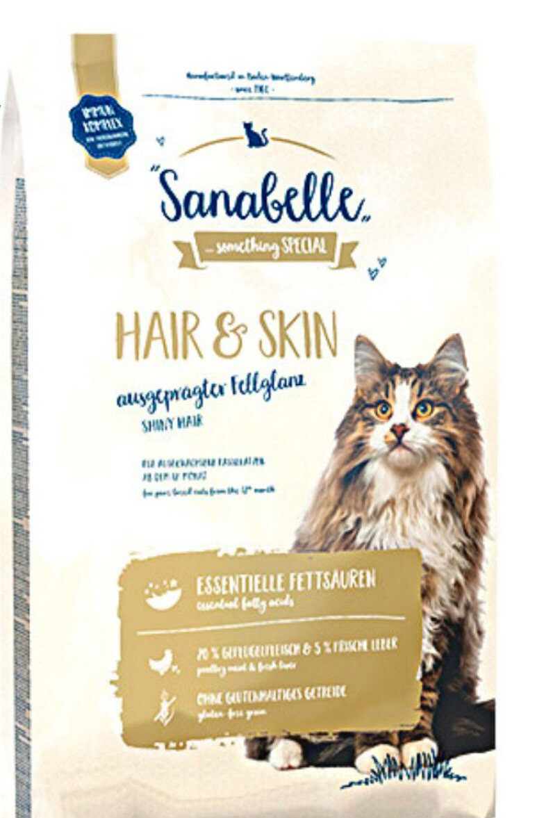 Сухой корм для кошек Sanabelle Hair&Skin для здоровья кожи и блеска шерсти 10 кг