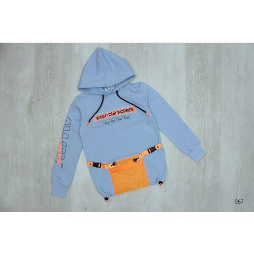 фото Худи bermini, размер 152, голубой