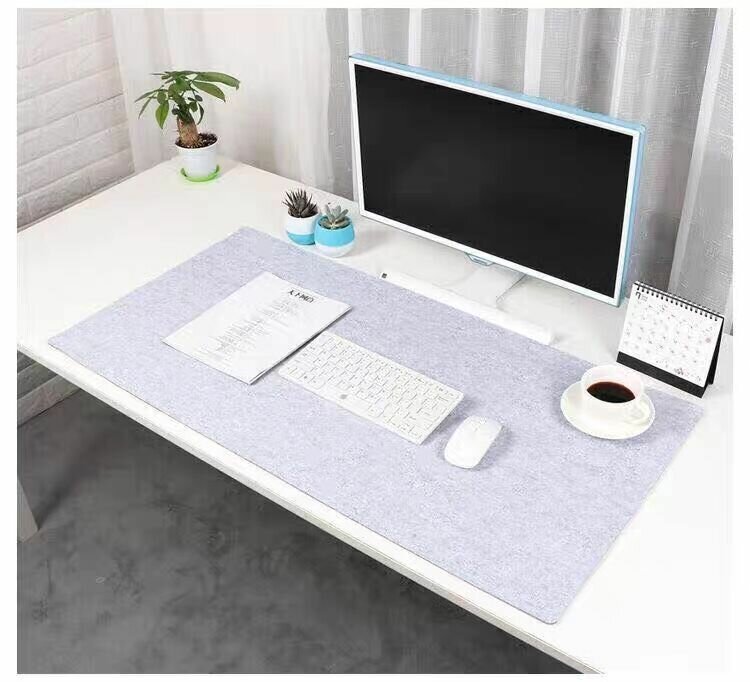 Коврик для мыши на письменный рабочий стол из войлока размер 120х60см. Белый