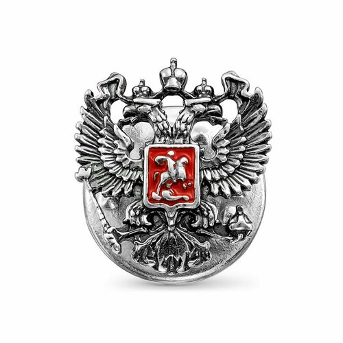 Значок бижутерия Герб России серебрение оксидирование А930692ц