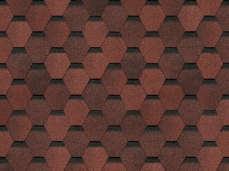 Черепица Docke, битумная, шестигранная, красная, 1000х318х2.5 мм