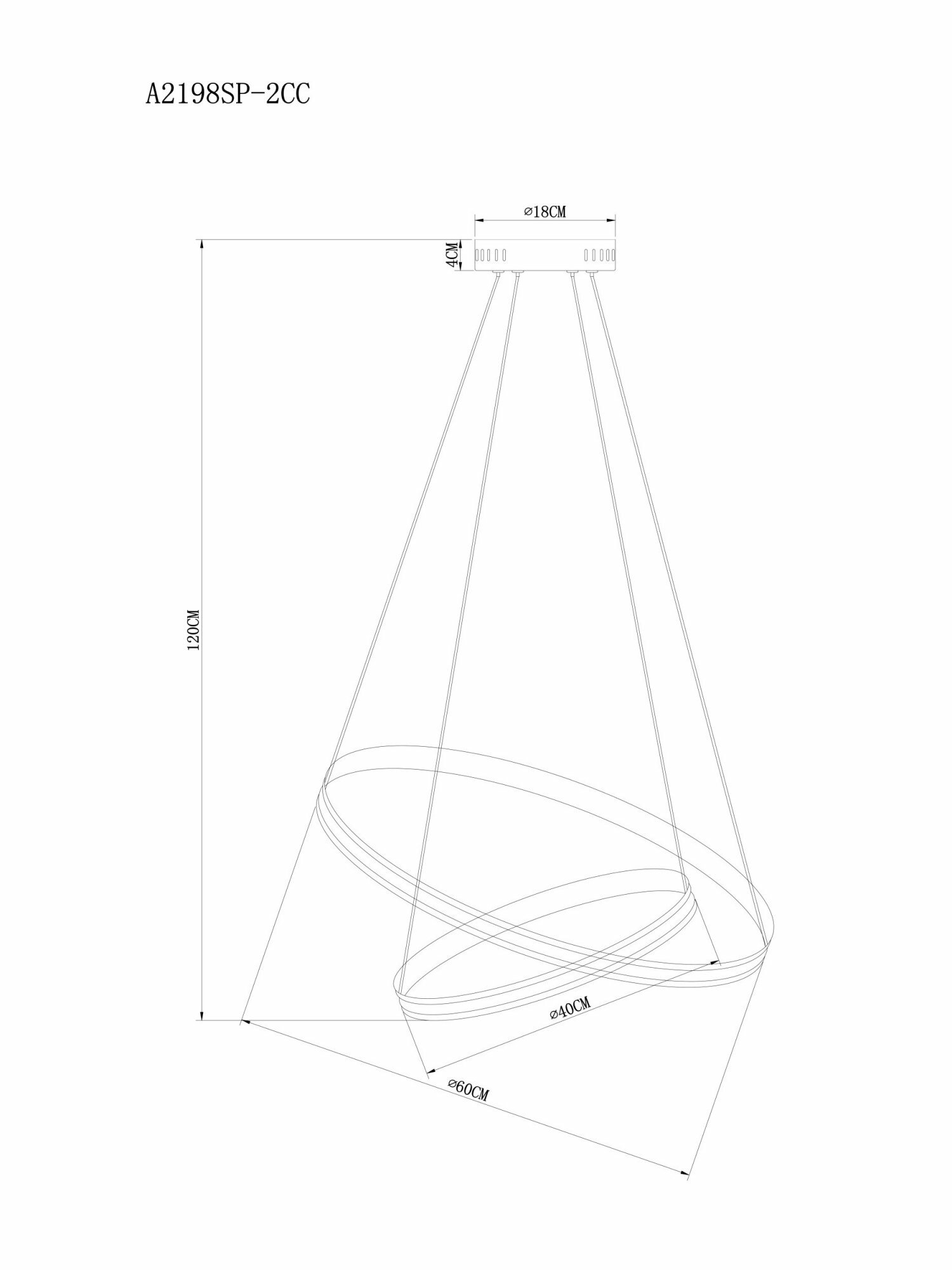 Подвесная люстра Arte Lamp MERIDIANA A2198SP-2CC - фото №4