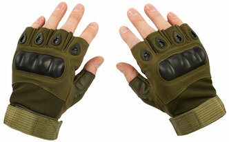 Перчатки тактические со вставкой D8 открытые цвет олива (размер: l)