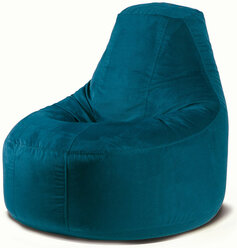 Bean Joy кресло-пуф Люкс, размер XXХХL, мебельный велюр, глубокая бирюза