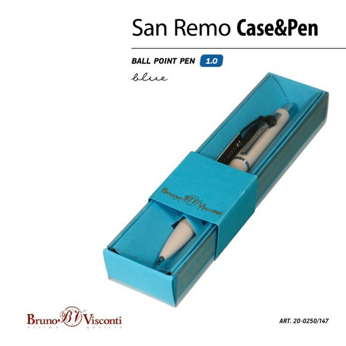 Ручка шариковая автоматическая San Remo, синяя, в футляре Bruno Visconti - фото №2