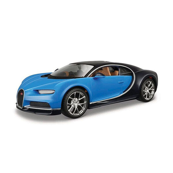 Сборная модель автомобиля Bugatti Chiron, металл 1:25 Maisto синий