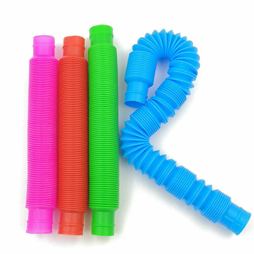 Игрушка антистресс растягиваемая трубочка, забавный гаджет для снятия стресса, игрушка для релакса Pop Tube средней длины, 18-70 см