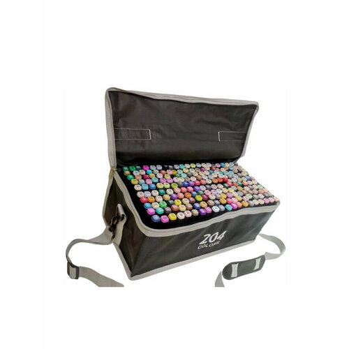 Маркеры двусторонние 204 штуки. Набор профессиональных двусторонних маркеров для скетчинга. Скетч-маркеры , фломастеры для рисования