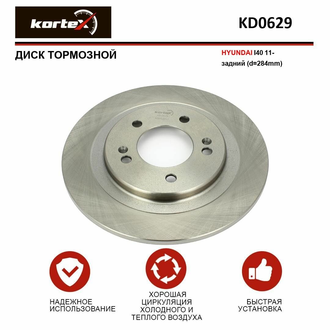 Диск тормозной Kortex для HYUNDAI I40 11- задний (d 284mm)