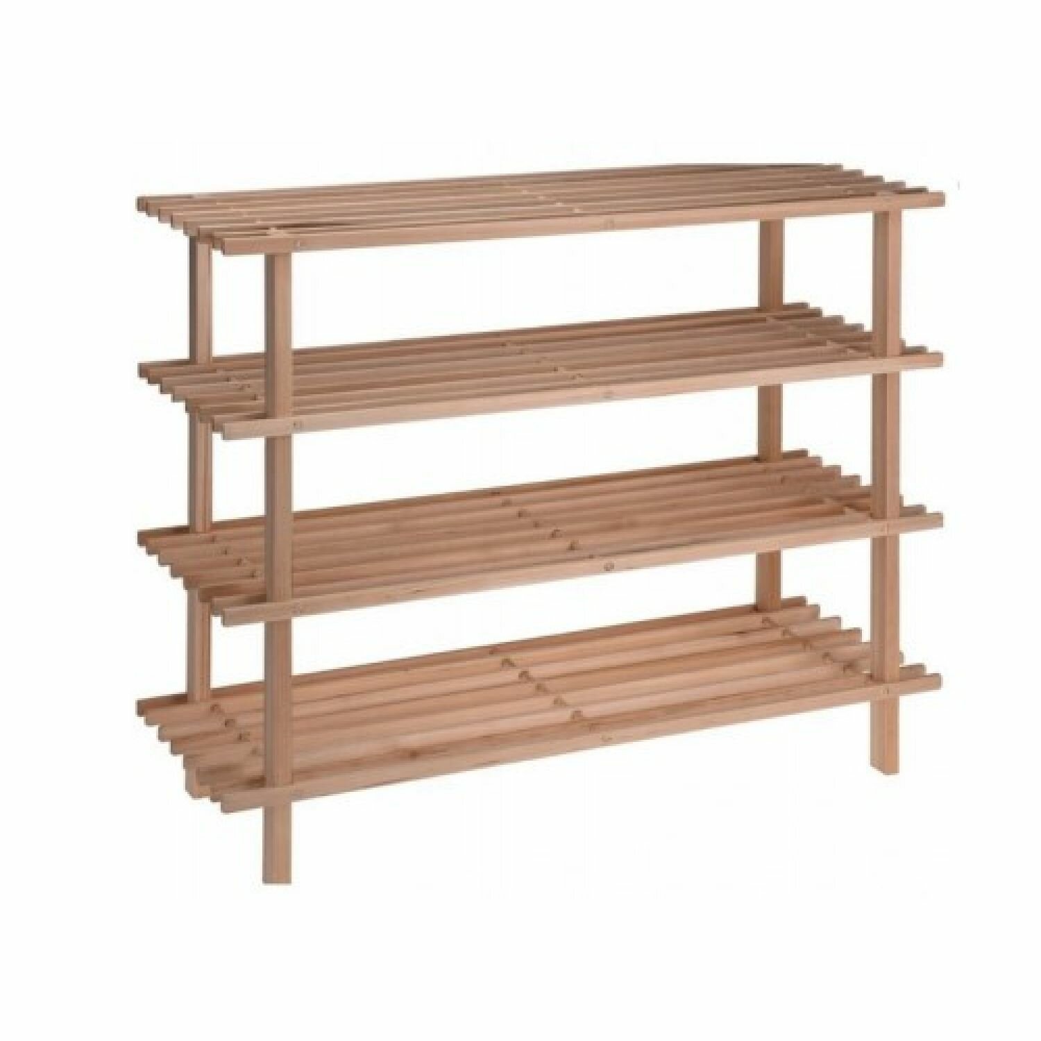 фото Полка для обуви деревянная 4 этажа 79х26,5х75 см