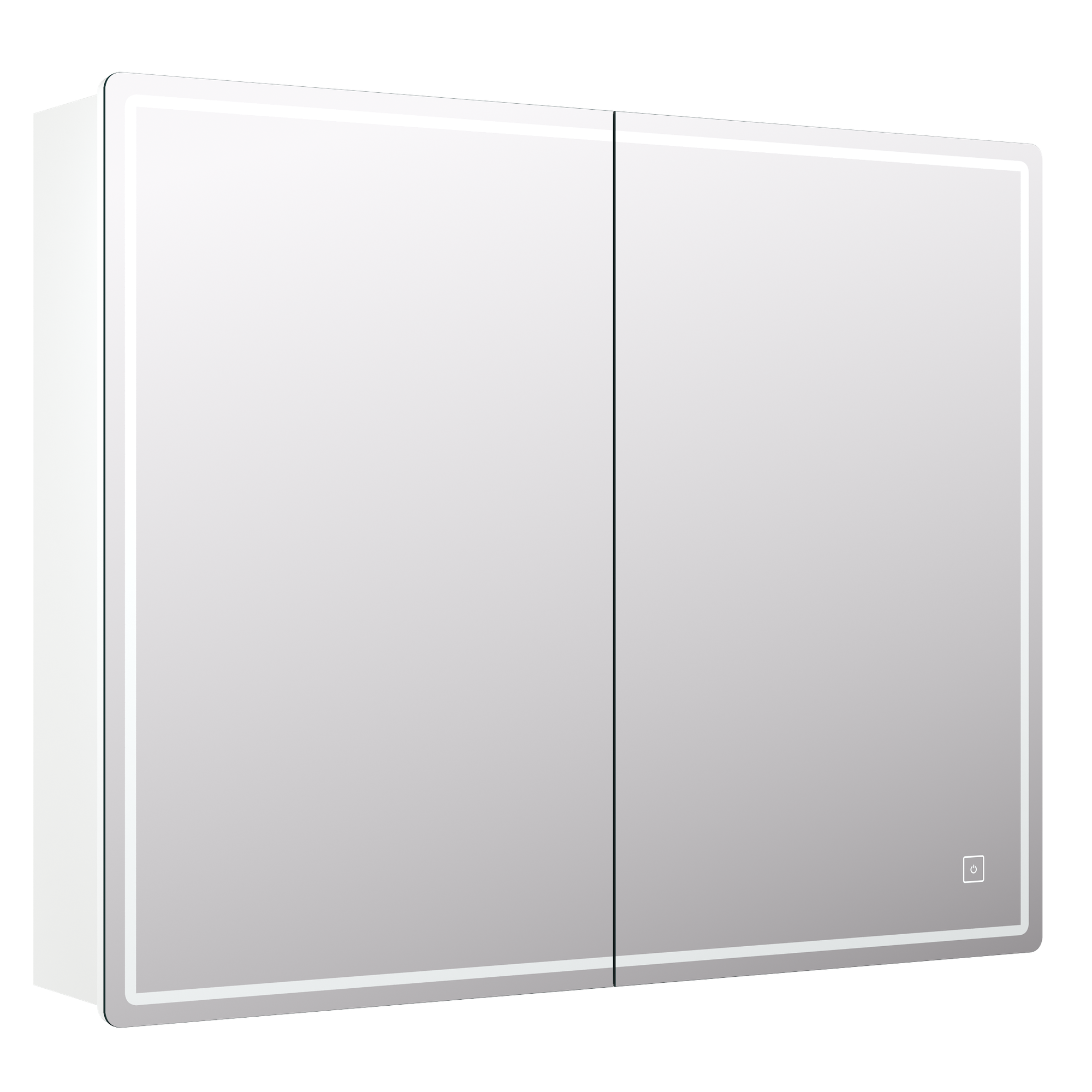 Шкаф зеркальный подвесной Look с подсветкой 80х80 см цвет белый