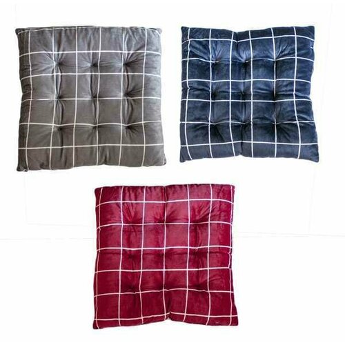 Подушка для стула табурета клетка 4040см 673₽