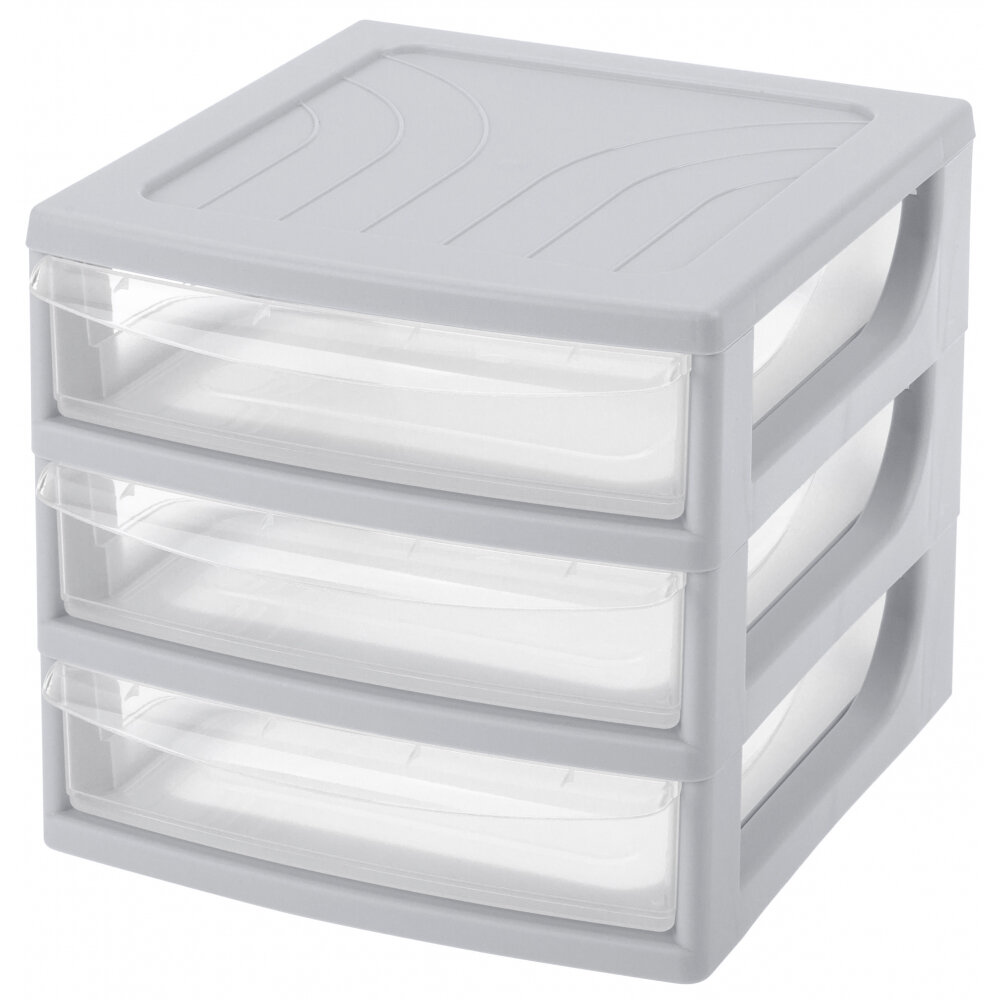 фото Органайзер Econova формат А6, 3 ящика, 175х186х214 мм, светло-серый 433224030