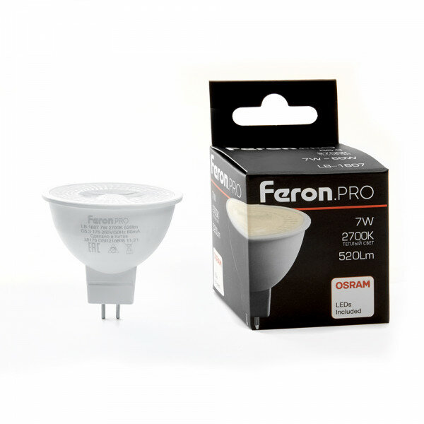 FERON . PRO Лампа светодиодная LB-1607 G5.3 7W 2700K, 38185