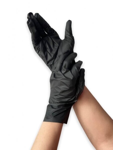 фото Перчатки виниловые черные VINYLGRIP размер М, (50 пар/100 шт)