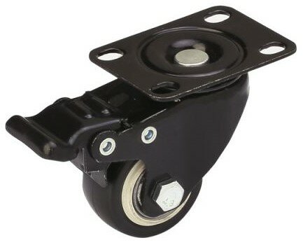 Колесо мебельное STARFIX d40 мм на площадке с фиксатором (SMF-18001)