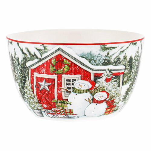 Салатник порционный Certified Int. Дом снеговика Два снеговика-2 14 см, керамика