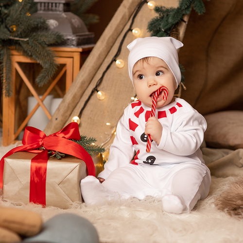 фото Комбинезон алиса, закрытая стопа, размер 74, красный, белый