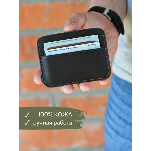 Кредитница BONIFACIO, черный кожаный чехол для мужчин и женщин обложка на тему охотников призраков складной кошелек тонкий держатель для кредитных карт удостоверений