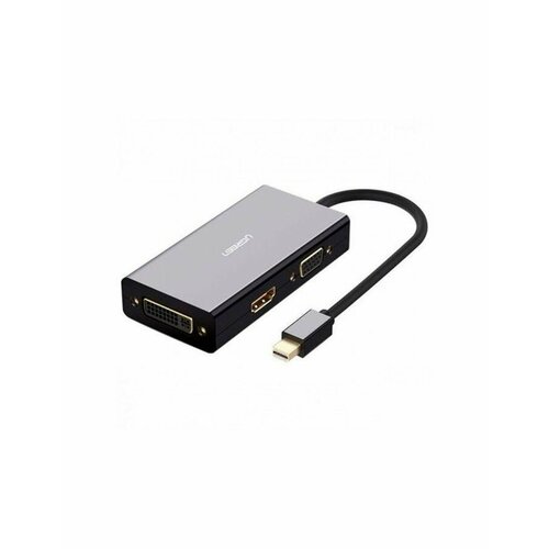 Конвертер UGREEN MD114 (20418) Mini DP to HDMI/VGA/DVI Converter. 13,3 см. черный конвертер ugreen md112 10461 mini dp to hdmi female converter 1080p черный