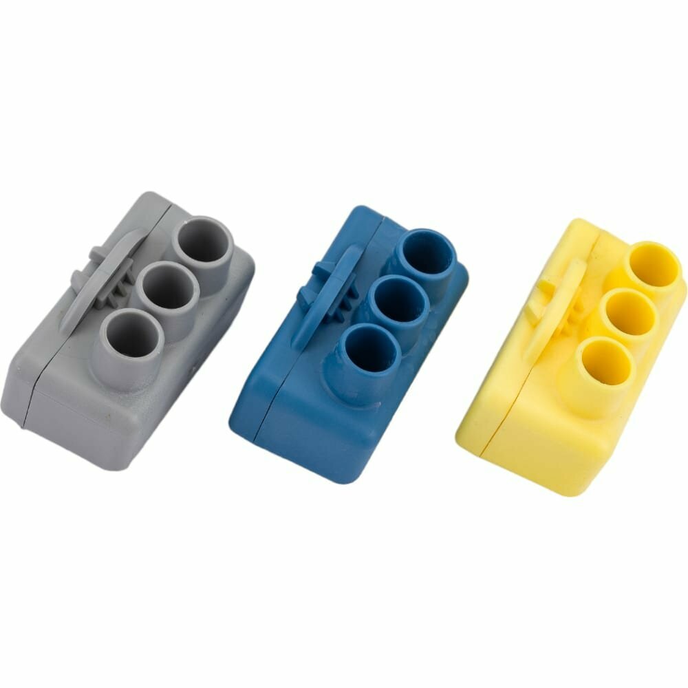 фото Набор винтовых изолированных клемм TDM КВИ-3 для Al и Cu проводов 6,0мм2 серая, синяя, желтая SQ0510-0606