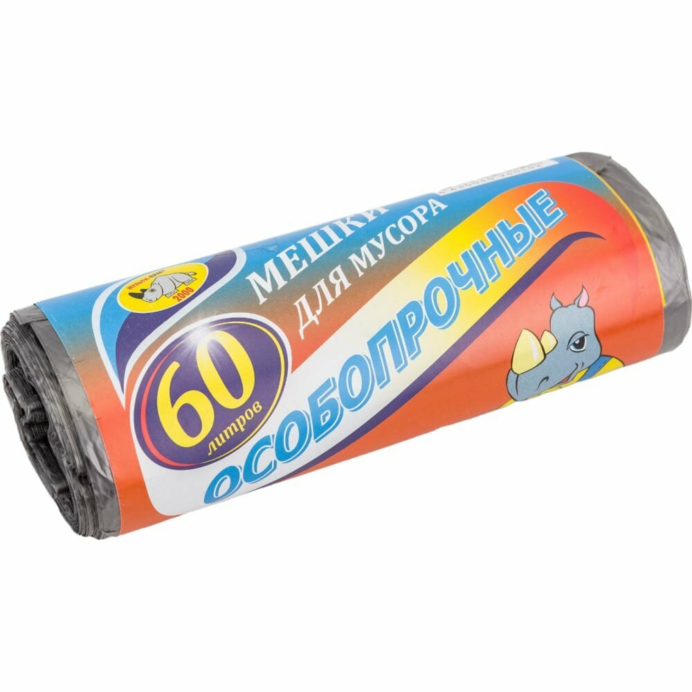 Мешки особопрочные (20 шт; 60 л; 10 мкм) для мусора Мультипласт Групп MPG020516/960102