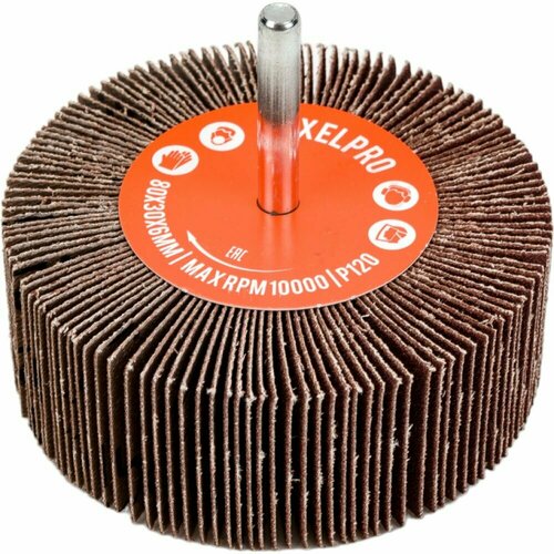 RoxelPro Лепестковая абразивная щётка ROXTOP на шпинделе 80x30x6мм, Р120