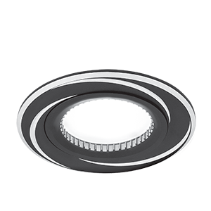 Gauss Светильник Aluminium Gu5.3 1/100, круг, черный/хром AL016