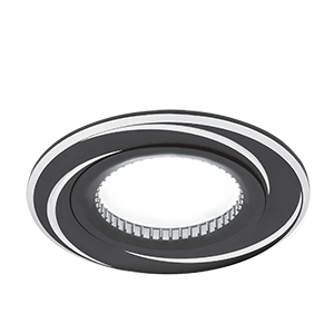 AL016 Светильник Aluminium Gu5.3 1/100, круг, черный/хром Gauss - фото №1