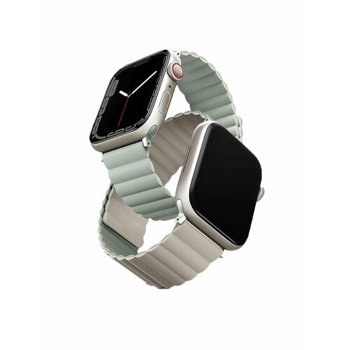 Ремешок Uniq для Apple Watch 38-41 mm Revix Reversible Magnetic Sage/Beige ремешок uniq revix reversible magnetic для apple watch 38 40 41 mm зеленый бежевый