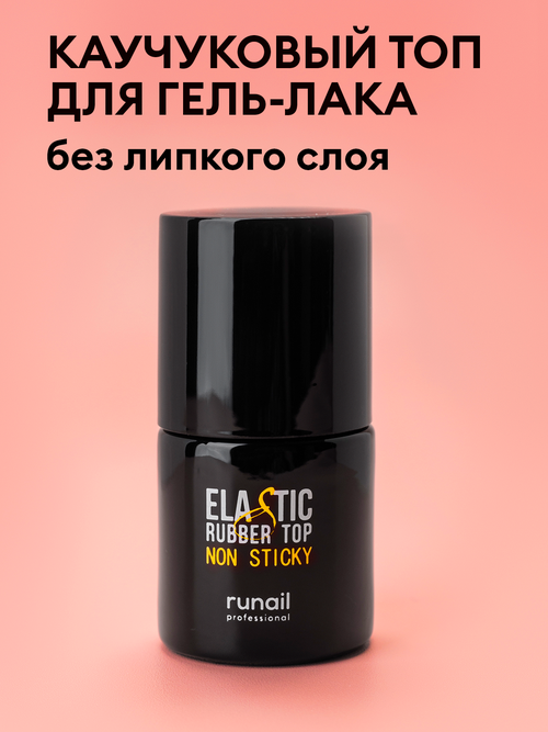 Runail Верхнее покрытие Elastic Rubber Top без липкого слоя, прозрачный, 10 мл, 43 г