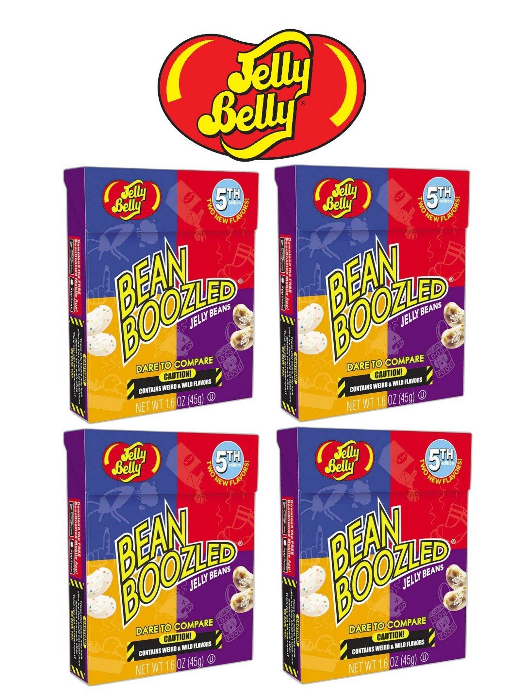 Jelly Belly, Bean Boozled драже жевательное, 45г * 4 шт.