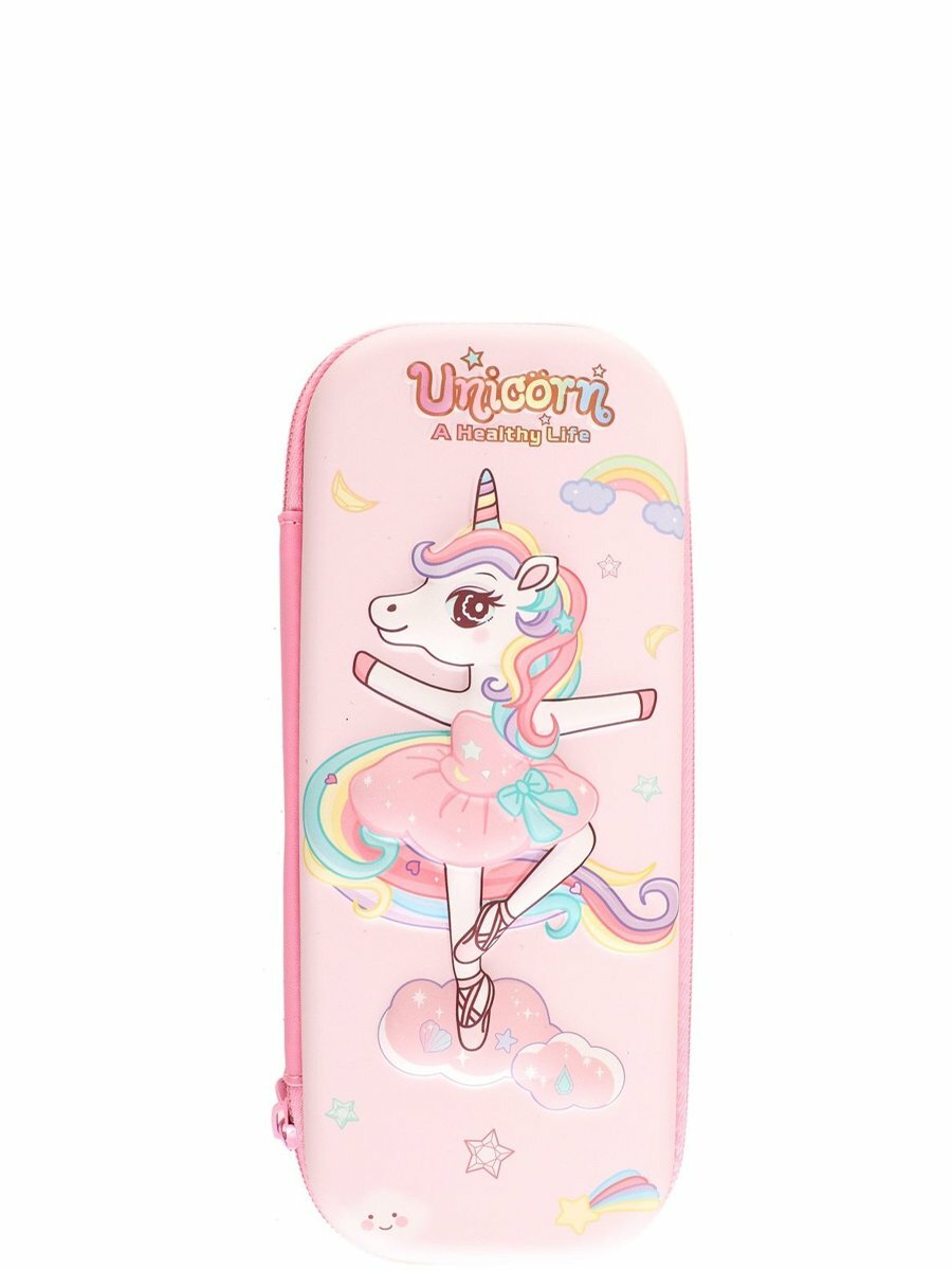Пенал Multibrand SA-789-pink dancing unicorn - фото №1
