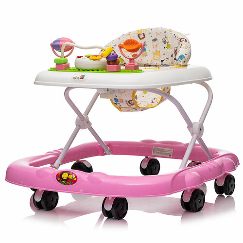 Ходунки Alis Joy музыкальные, 8 колес, розовый ходунки детские buggy с погремушками 6 колес alis цвет зеленый