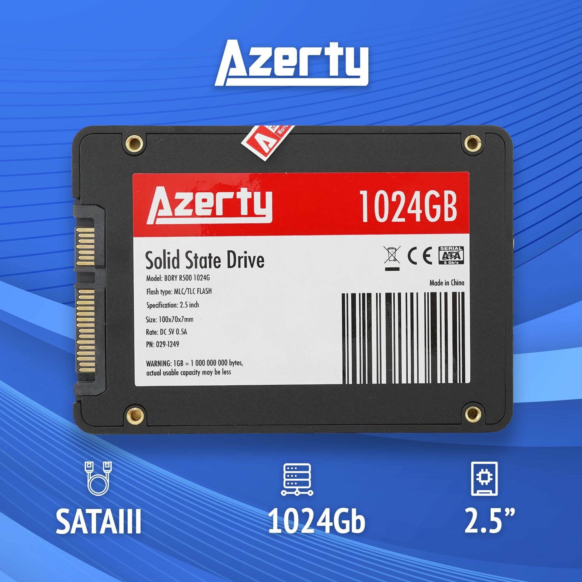1024 Гб Внутренний SSD диск Azerty Bory R500 1024G