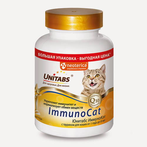 Изображение товара Экопром U3032 Юнитабс ImmunoCat с Q10 Витамины д/кошек с Таурином 200таб