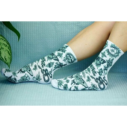 фото Носки , размер 36/41, зеленый хлопковые cotton print