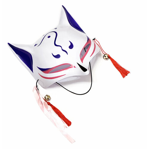 Маска карнавальная Лиса / Маска японской лисы Кицунэ / Маска ёкая Kitsune (L) маска карнавальная лиса маска японской лисы кицунэ маска ёкая kitsune с