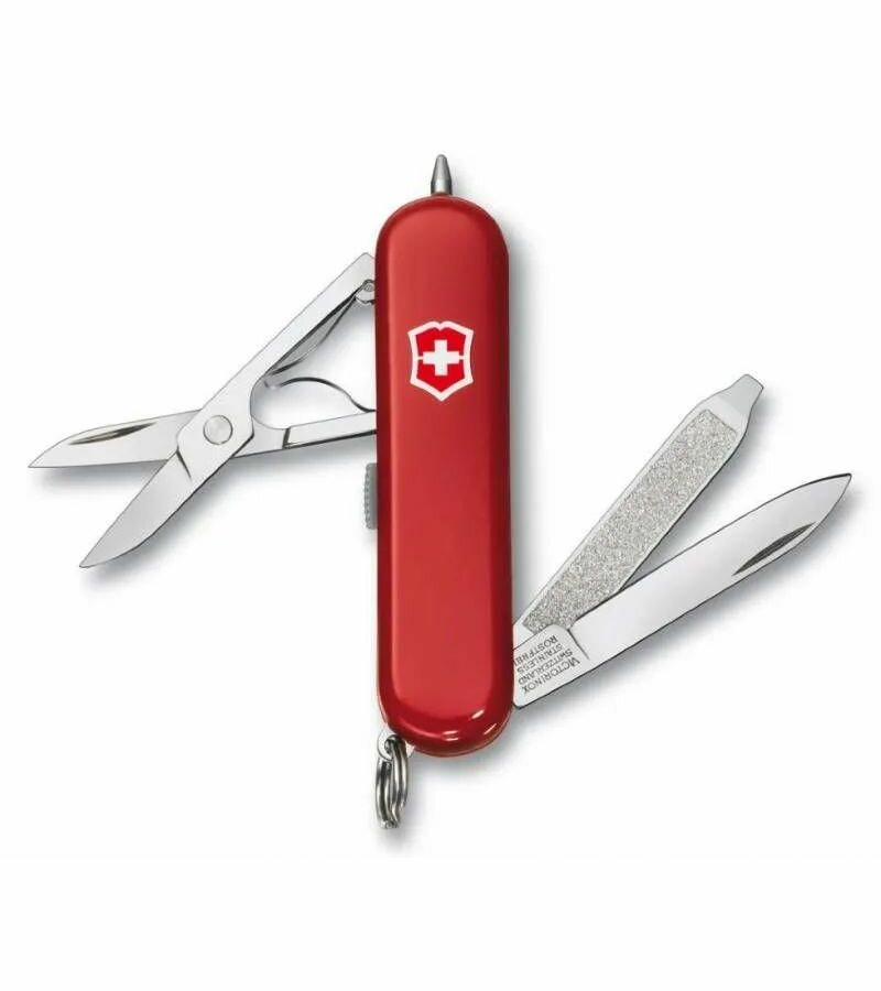 Нож-брелок Victorinox Classic Signature Lite, 58 мм, 7 функций, красный полупрозрачный 0.6226. T