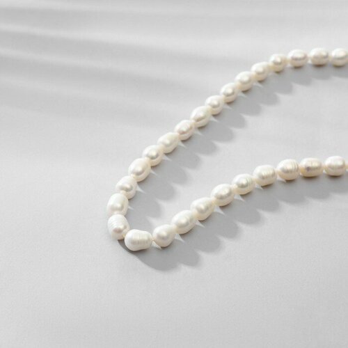 MARU Бусины на нити Жемчуг бочонок 38 бусин цвет белый 64см 1567₽