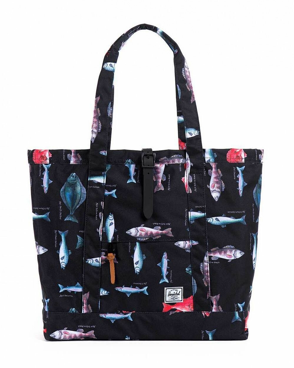 фото Сумка шоппер большая через плечо Herschel Market XL Pacific Black Rubber