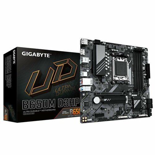 Материнская плата Gigabyte B650M D3HP AX, AM5, AMD B650, Micro ATX материнская плата asrock b650m h m 2 amd am5 ddr5 hdmi micro atx