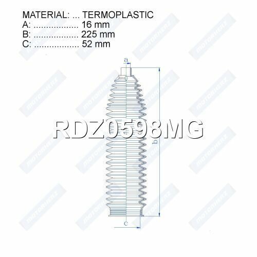 Пыльник рулевой рейки CHRYSLER (Крайслер) 16*225*52 — фото 1