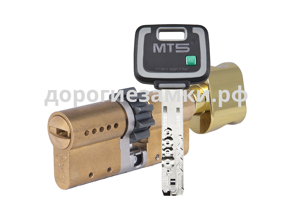 Цилиндр Mul-t-Lock MT5+ ключ-вертушка (размер 40х45 мм) - Латунь, Шестеренка (5 ключей)