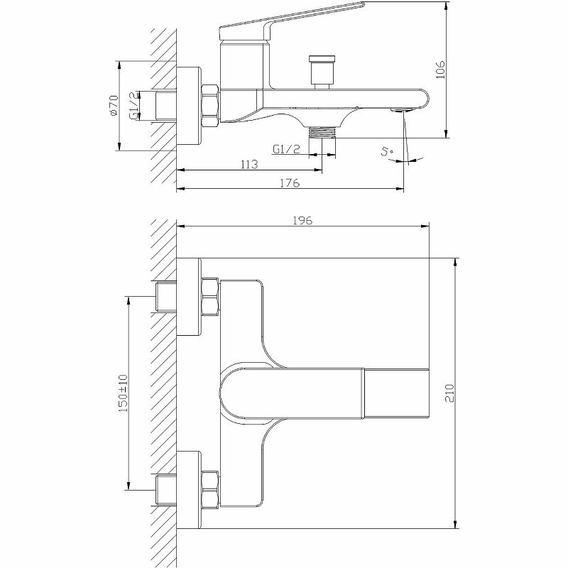 Смеситель для ванны Orange Gauss M30-100b - фото №10